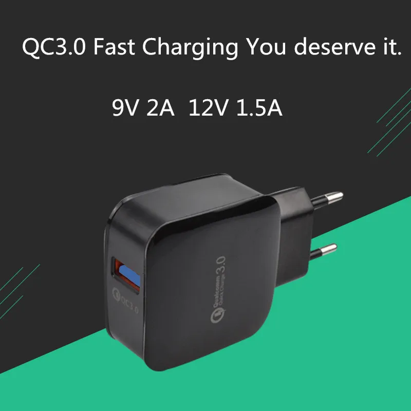 9 в Быстрая зарядка 3,0 USB зарядное устройство QC3.0 настенное зарядное устройство для мобильного телефона для iPhone X Xiaomi Mi 9 планшета iPad EU US QC Быстрая зарядка