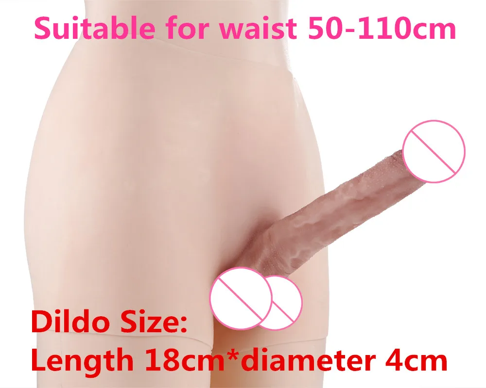 US $195.00 Dildo sex penis 18cm long and 4cm in diameter Realistic soft Penis Lesbian Strapless Strapon Panties Dick Sex Toy For Woman