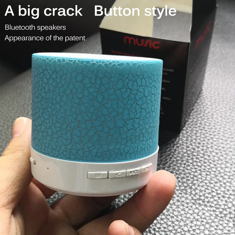 Bluetooth 4 0 подключение мини беспроводной громкоговоритель трещины светодиодный TF