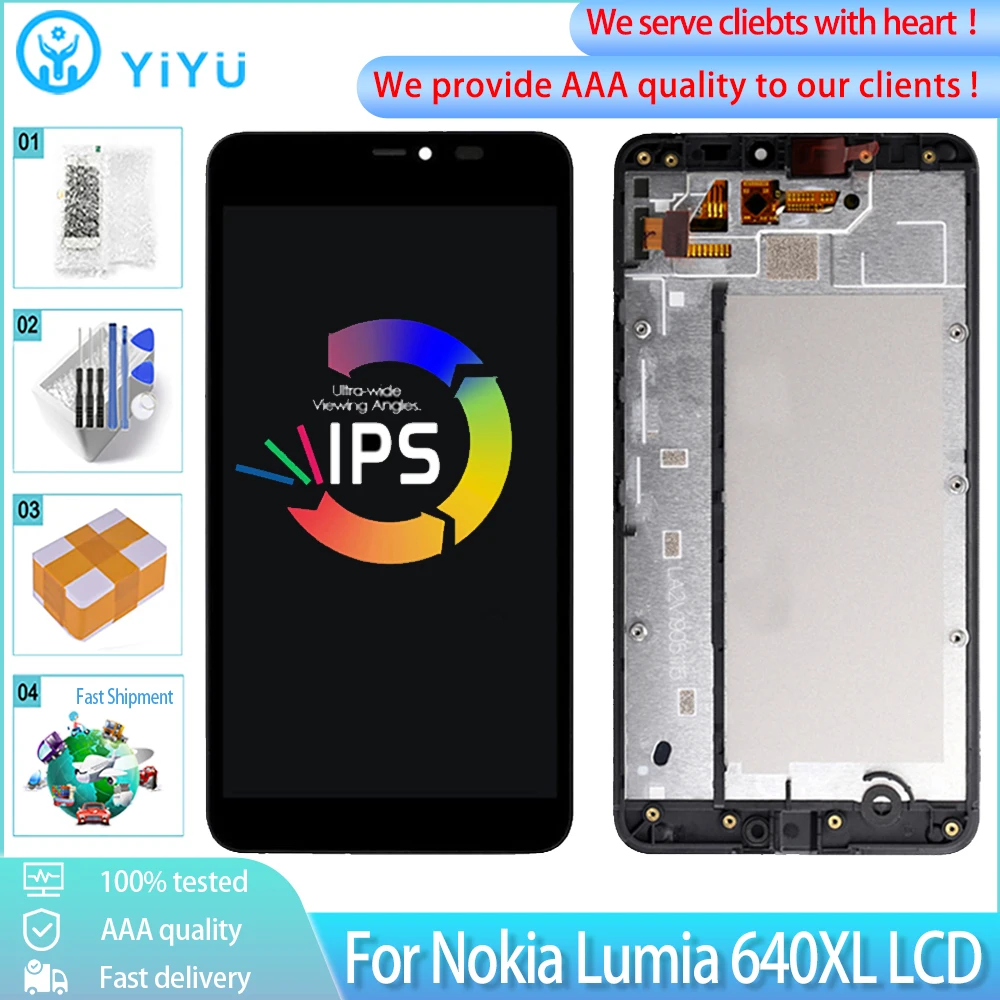 5 7 &quotОригинальный ЖК-модуль для Nokia Lumia 640XL ЖК-дисплей сенсорный экран дигитайзер