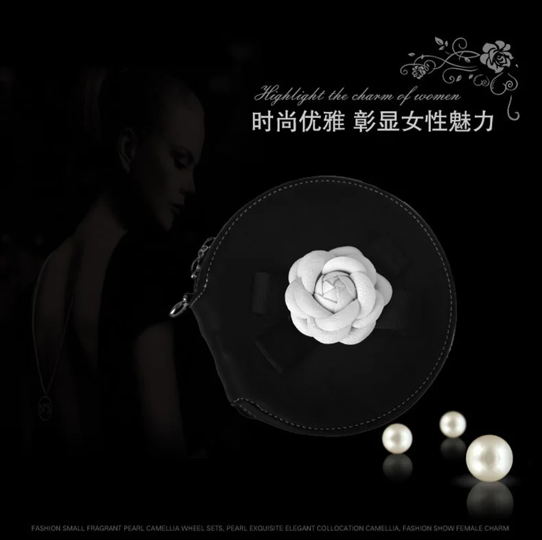 Car Mounted CD Car CD Bags Camellia Car Disc Pack Disc Case Women's Flower CD Holder DVD die pian bao