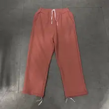 Новинка Kanye брюки красного цвета для мужчин и женщин повседневные спортивные брюки уличная настоящая картина CPFM