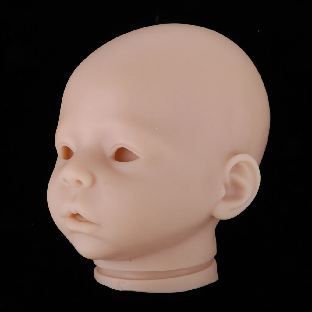 Soft Silicone Realistic Newborn Baby Doll Unpainted Head Sculpt Mold For 18inch Reborn Custom Kits Normal Skin Tone