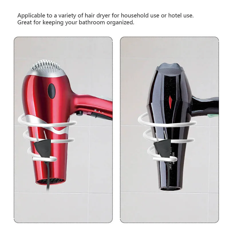 High Quality Innovative Wall-Mounted Hair Dryer Stainless Steel Bathroom Shelf Storage Hairdryer Holder