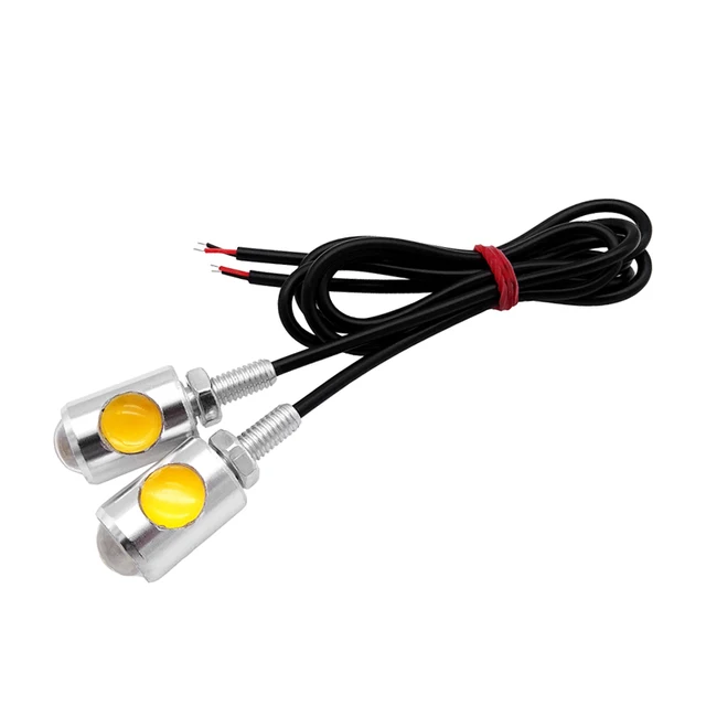 2 Pcs LED Motorcycle Signal Lamp Super Bright LED Car Number License Plate Bolt Screw Tail Rear Light Brake Fog Lamp Bulb Silver