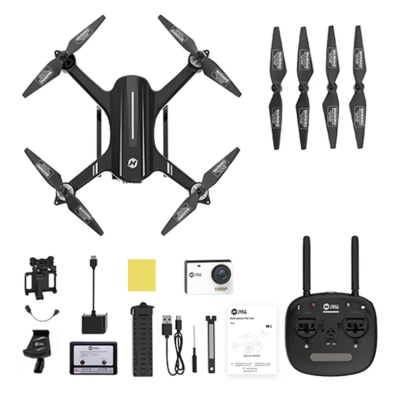Holy Stone HS700 Дрон Радиоуправляемый вертолет gps 5G 1080P FHD Wi-Fi Дрон камера Профессиональная 1 км дальность полета бесщеточный мотор 2800 мАч - Цвет: Черный
