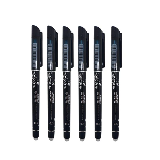 6 Pcs Royal blue Стираемая ручка, стираемая ручка, стираемая Шариковая ручка для школы, Студенческая ручка для письма, канцелярские принадлежности, 0,5 мм, синие чернила, заправка, 6 шт - Цвет: 6 Pcs Royal blue
