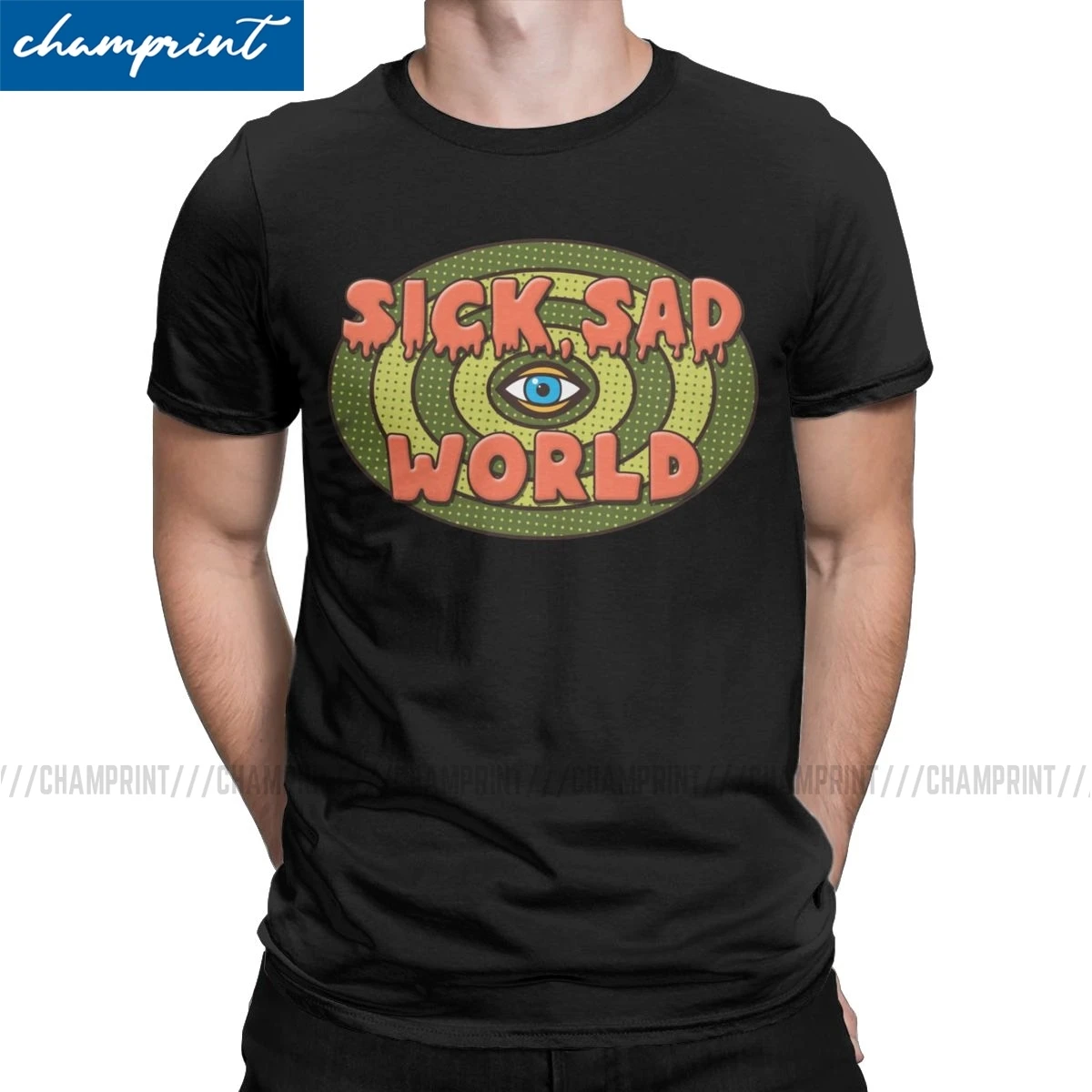 

This Sick Sad World Beavis and Butthead 90s Funny Music Cartoon BB based on daria mtv Crying Eye Vintage cartoon T-Shirt for men