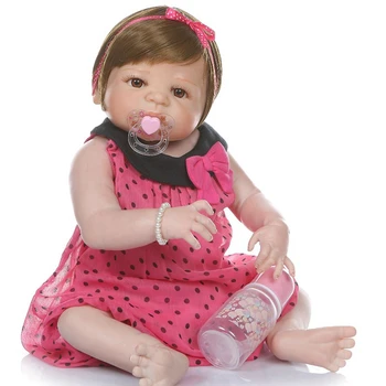 

Xvertex Reborn Baby Doll 22 Inches Lifelike Newborn Sweet Baby Silicone Vinyl Doll Gift Toy for Children