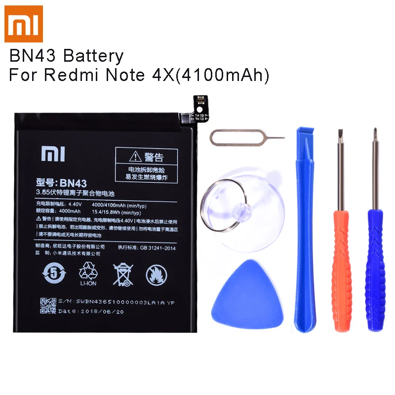 BN43 Redmi Note 4X BN43 телефон батарея для Xiaomi Redmi Note 4X Замена батареи - Цвет: BN43 Redmi Note 4X