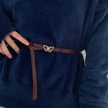 

High Quality Thin Belts For Women Waist Strap Butterfly Buckle Corset Designer Female Waistband All-match Dress Fashion Belt