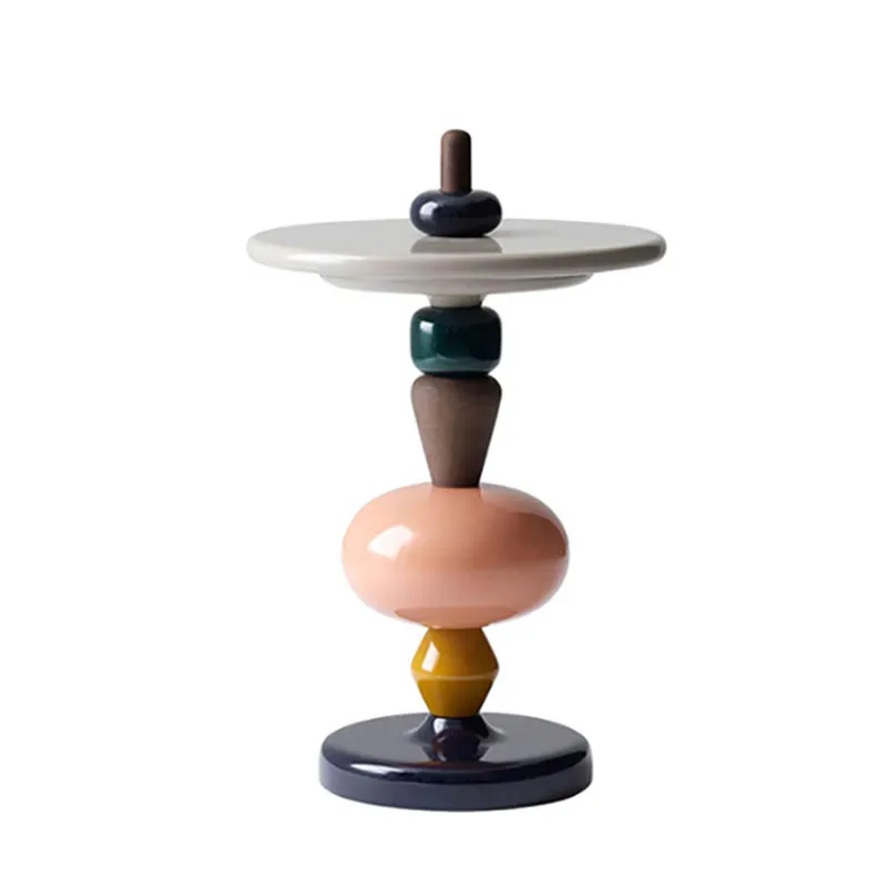 Художественный и креативный минималистичный конец стола shuffle цветной засахаренный фруктовый приставной столик несколько стопок деревянное домашнее украшение
