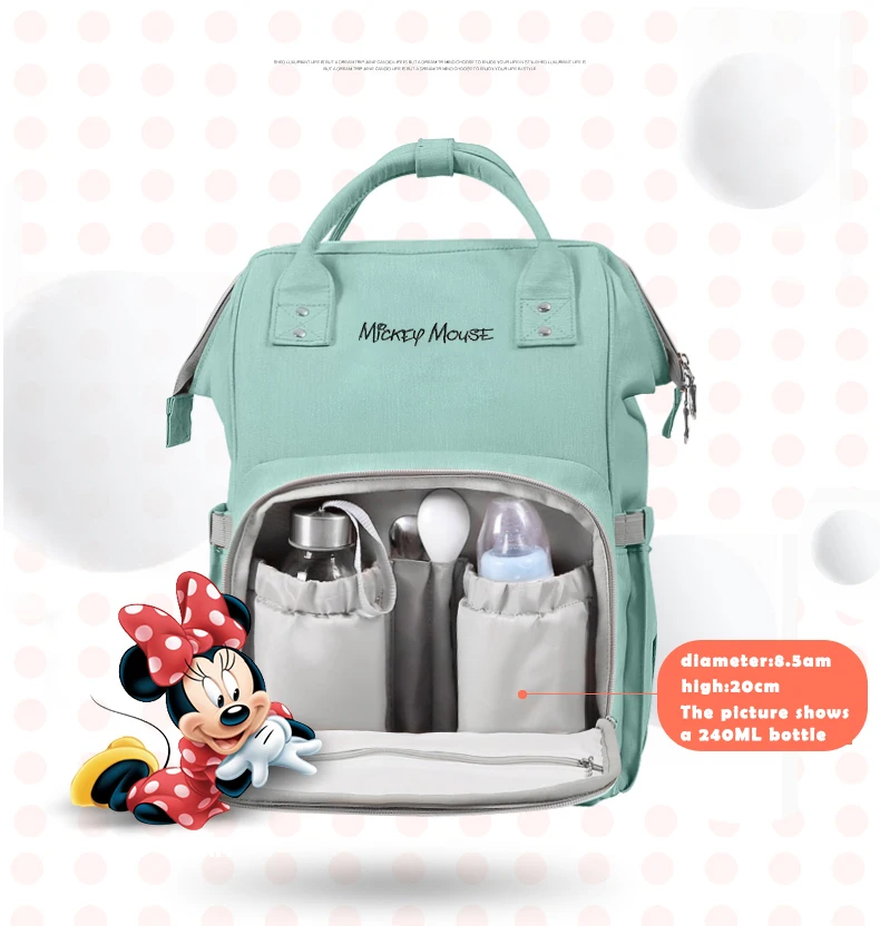 Mommy Bag disney детские сумки для мам Многофункциональный рюкзак подгузники сумки мама пеленки путешествия водонепроницаемый влажный сухой розовый зеленый