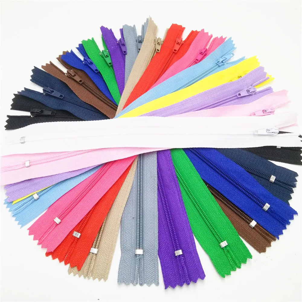 10 Pcs 15-60cm (6-24 Inch) Quality Black White Mixed Length DIY Accessories Nylon Coil Zippers Tailor Garment  Sewing Handcraft