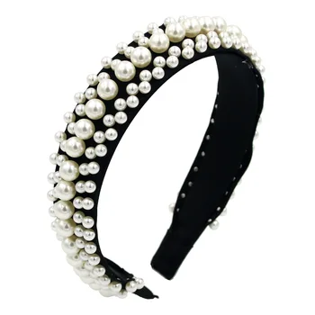 

Girls Exquisite Luxury Korean Fashion Jewelry Headband Head Hoop Pearl Popular Hair Bands Women's Wedding Accessories Headwear