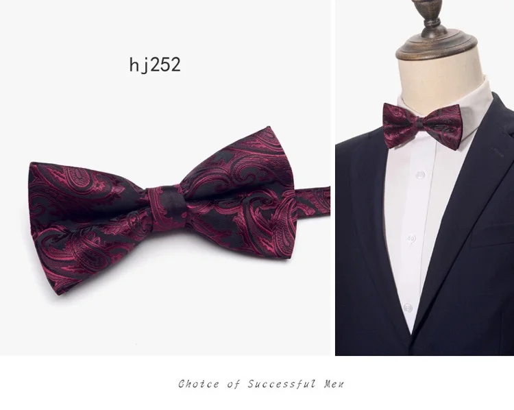 New Fashion Men's Bow Ties Wedding Double Fabric Flower Twill Bowtie Club Banquet Anniversary Butterfly Tie with Gift Box