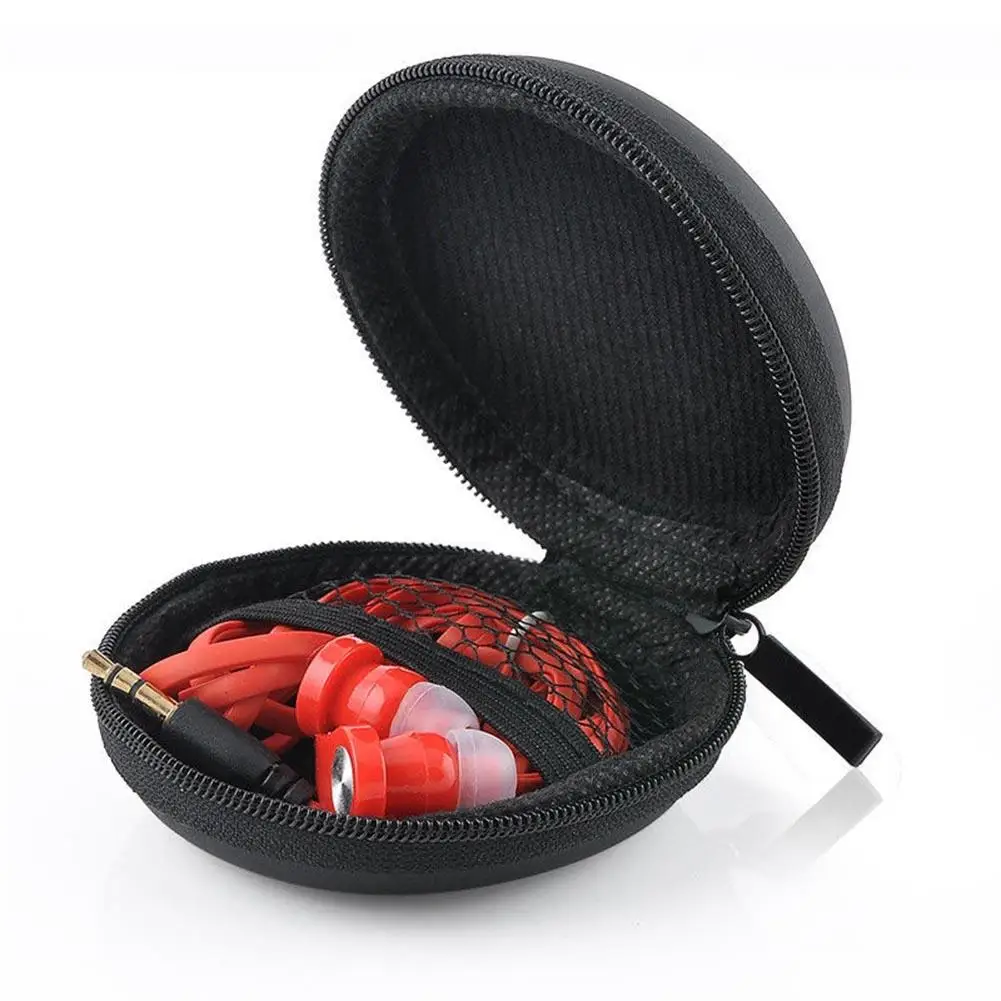 

USB Cable Organizer Earphone Case Hand Spinner Portable Headset box hard Round Shape Earphone Bag Zippered