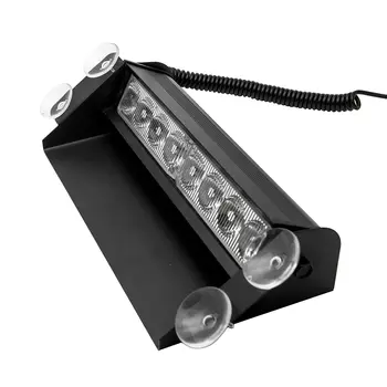 

Auto 8 LED Blue Emergency Flash Light Dash Strobe Warning Light 4 Suction Cups