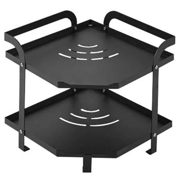 

AU -Kitchen Corner Organizer Shelf, Kitchen Countertop Organizer Rack Bathroom Storage Rack for Pot Spice Can Sauce Jars
