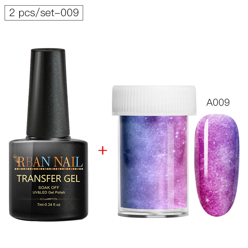 EEZH07553 RBAN NAIL 7 мл клей для ногтей для переноса фольги Набор наклеек для ногтей Фольга клей лак гель переводная наклейка лак для ногтей гель маникюр - Цвет: EEZH07553