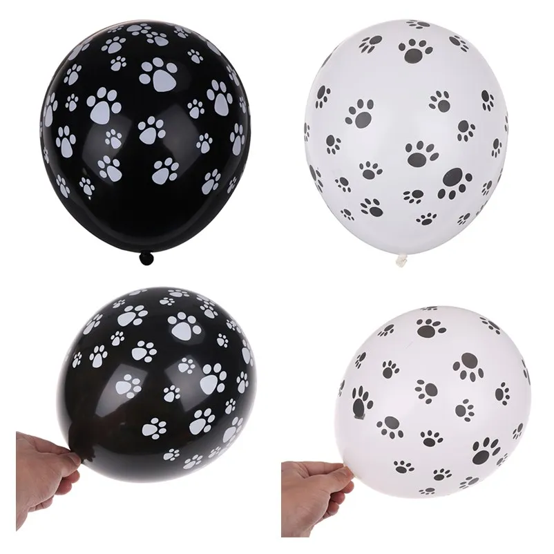 10pcs Black Dog Feet LaTeX Balloons Festival Party Decoration Kids Birthday Gift Balloons High Quality