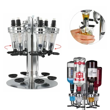 

Rotary Wall Mounted Wine Liquor Drinks Dispenser Bar Wine Holder 6 Bottles Shots Stand Butler Bar Tool For Beer Soda Coke Fizzy