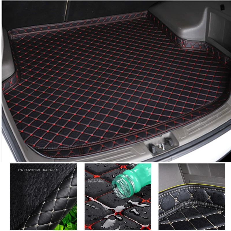 

YJ99 XPE Leather Car Rear Trunk Mat For Peugeot 308 2011 2012 2013-2015 year High Side Cargo Tray Boot Liner Carpet All Weather
