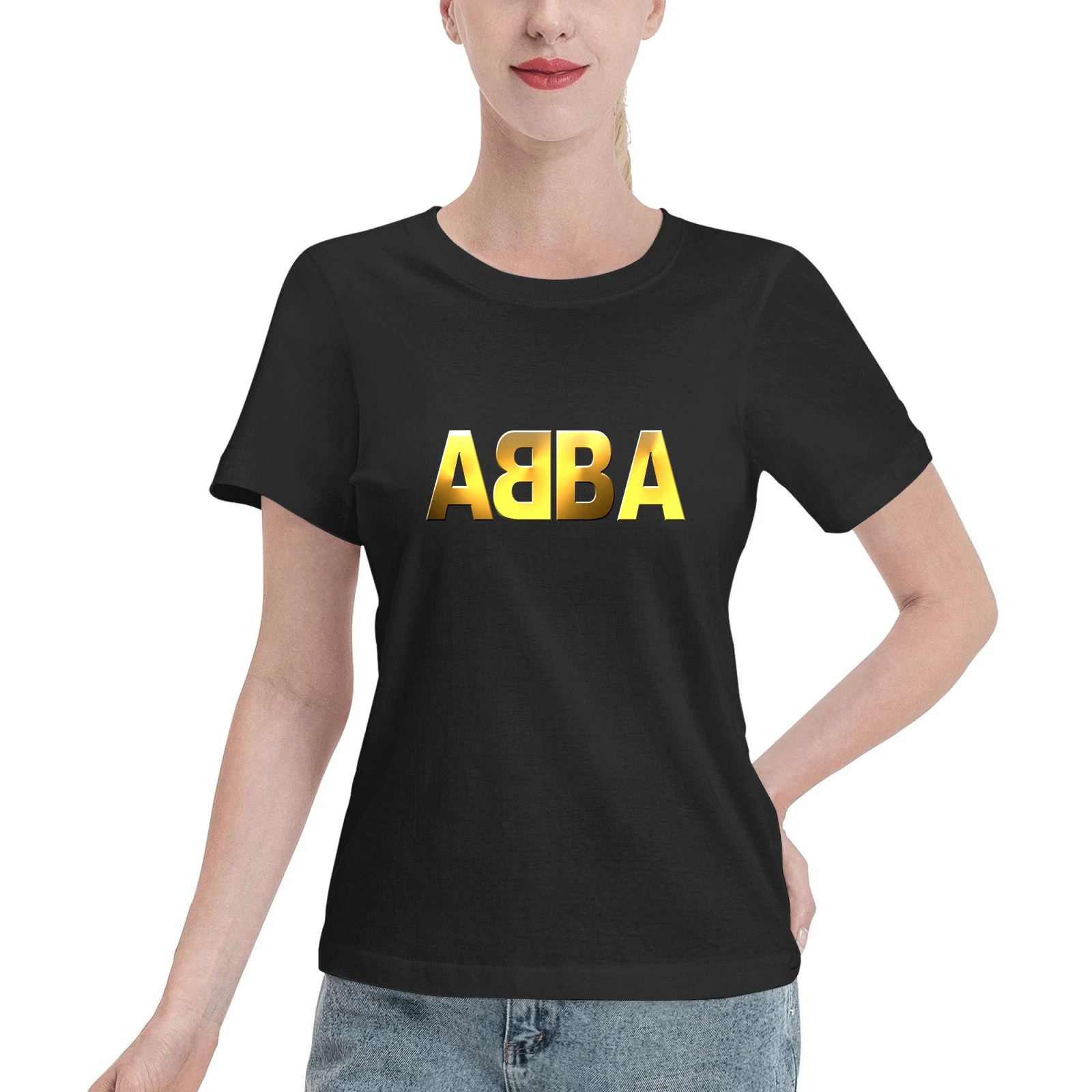 ABBA Gold Logo Print T Shirt Fashion Women T Shirt Summer Casual Tops  Female Short Sleeve Tee Shirts Ladies Cute T shirt Tops|T-Shirts| -  AliExpress