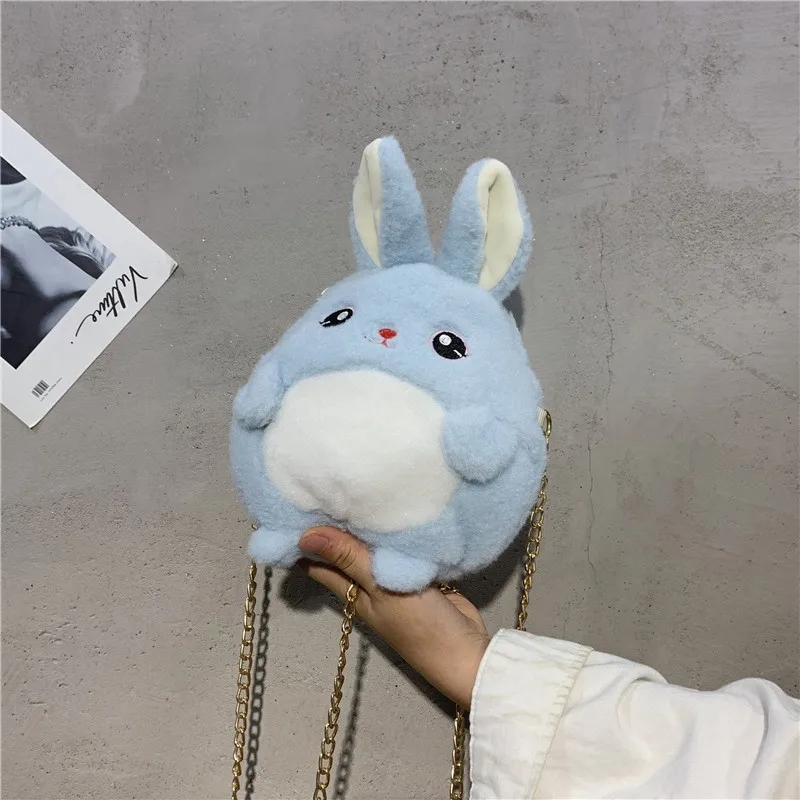 

Plush Bag WOMEN'S Bag 2019 New Style Korean-style bai da xiao round Bag Cute GIRL'S Chain Shoulder Oblique Bag