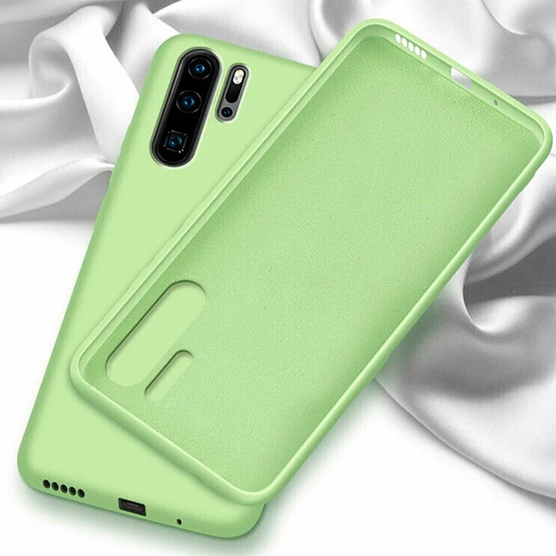 Жидкий силиконовый чехол для huawei P30 Pro P20 Lite P10, Мягкий противоударный чехол для huawei mate 30 20 10 P Smart Plus - Цвет: Green