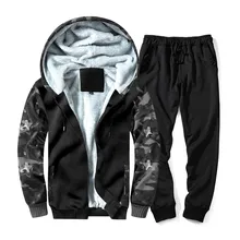 Мужской зимний Модный повседневный костюм с бархатным свитером