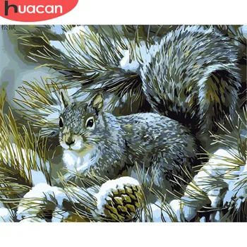 

HUACAN Oil Painting By Numbers Animals Kits Drawing Canvas DIY Coloring Pictures Hand Painted Gift Home Decor