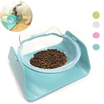 

4 Colors 15 Degree Adjustable Pet Feeder Bowl Dog Cat Adjustable feed bowl Waterer Feeding Food Pet Dog Dish Feeders Tableware