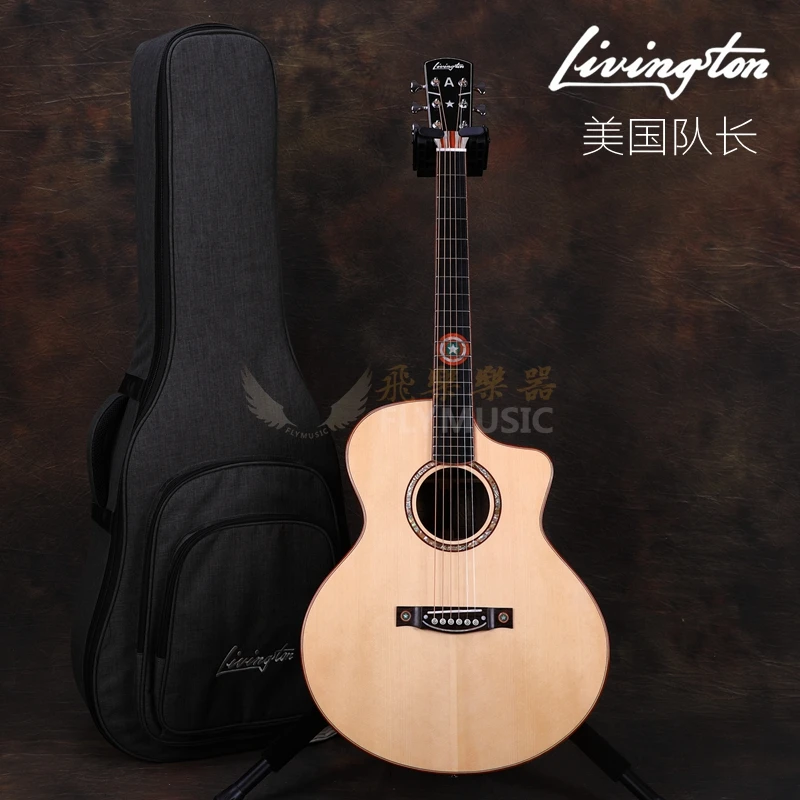 LivingSton AJ260S 41 дюймов, однотонное платье с длинными рукавами и деревянная акустическая Гитары, акустической гитары