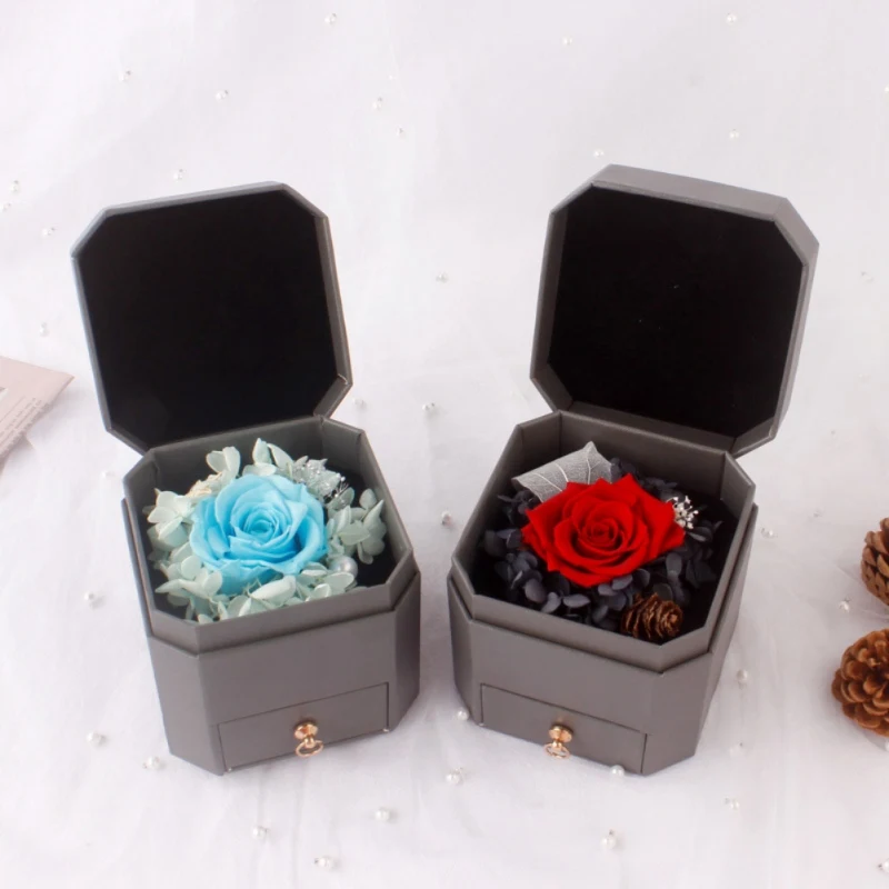 Eternal Rose Box, 2 слоя, ожерелье, шкатулка для ювелирных изделий, мыло, пена, латексная Роза, коробка, День Святого Валентина, подарок на свадьбу
