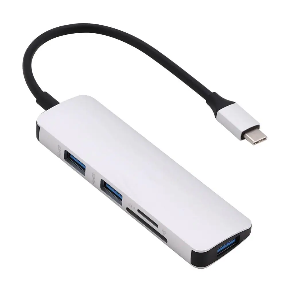 Многофункциональный 5 в 1 адаптер type-c USB 3,0 концентратор сплиттер с TF/SD кард-ридером