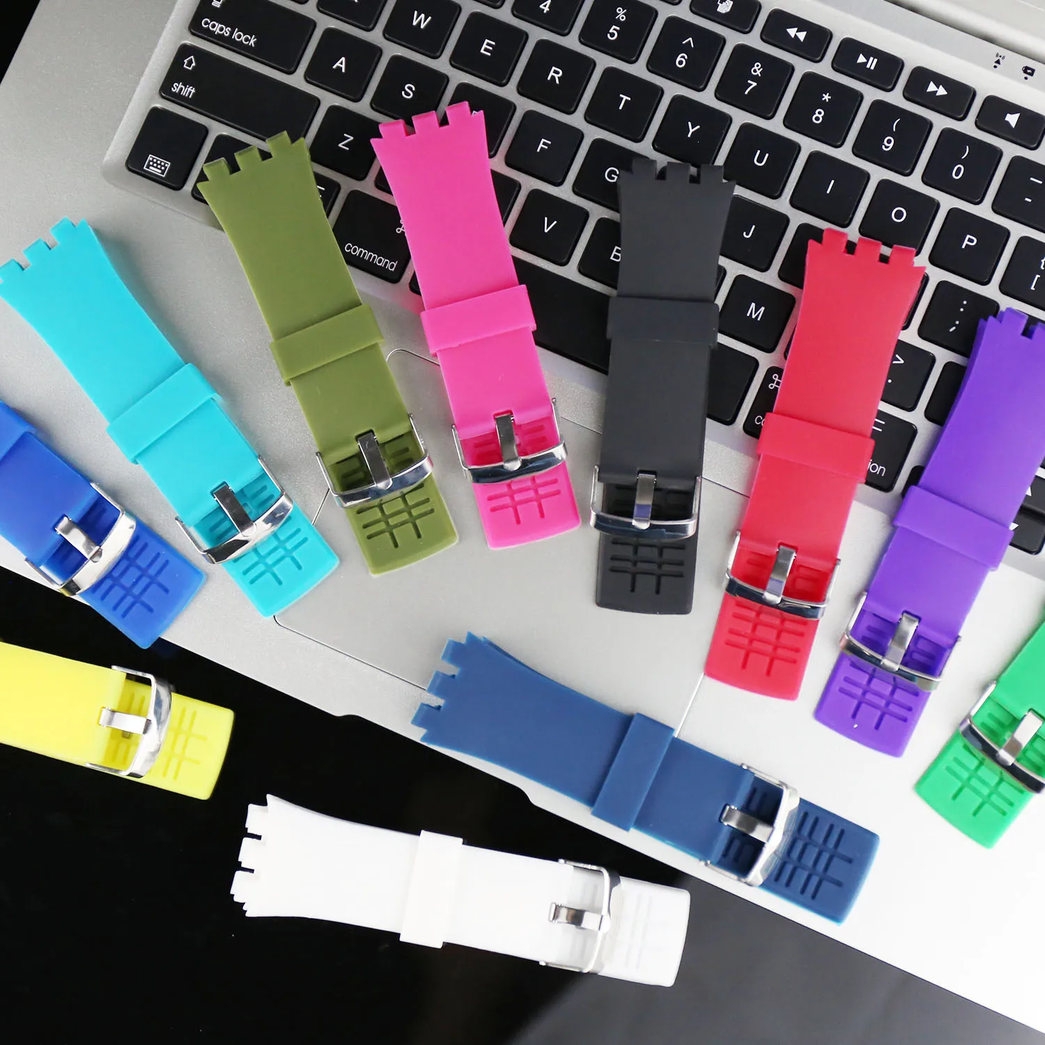 24 мм натуральный Силиконовый водонепроницаемый ремешок подходит для Swatch touch SURB100 SURW102 SURB101 мужские аксессуары для часов