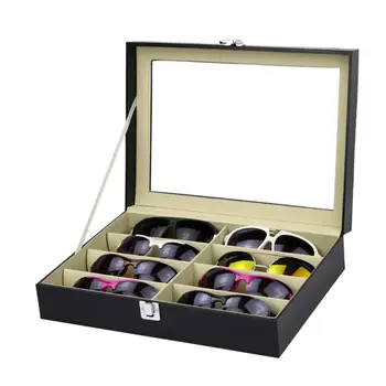

8 Slot Eyeglass Sunglasses Storage Box Men Women Glasses Display Case Organizer Collect Boxes