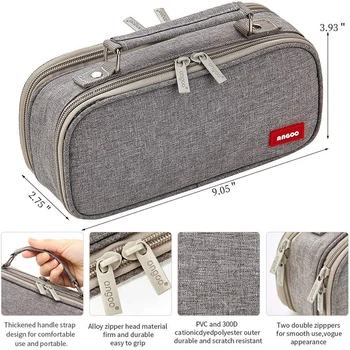 

1 PC Large Capacity Pencil Cases Bags Five-layer Handheld Double Zipper Cosmetic Storage Pouch Office Stationary Supplies
