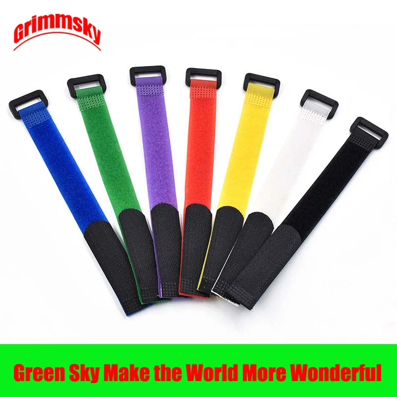 

10Pcs/Lot Wire Reusable Cord Organizer Wire 20X2cm Colorful Computer Data Cable Power Cable Tie Hook and Loop Strap