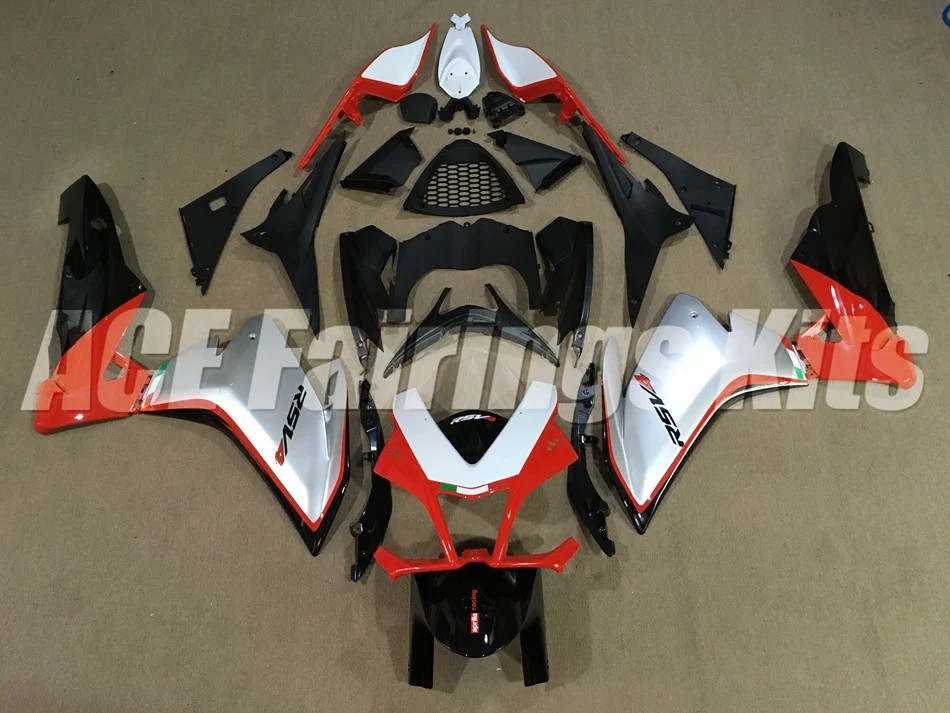 Полный комплект обтекателя мотоцикла подходит для Aprilia RSV4 1000 2010 2011 2012 2013 впрыска ABS Пластик красное серебро Лидер продаж