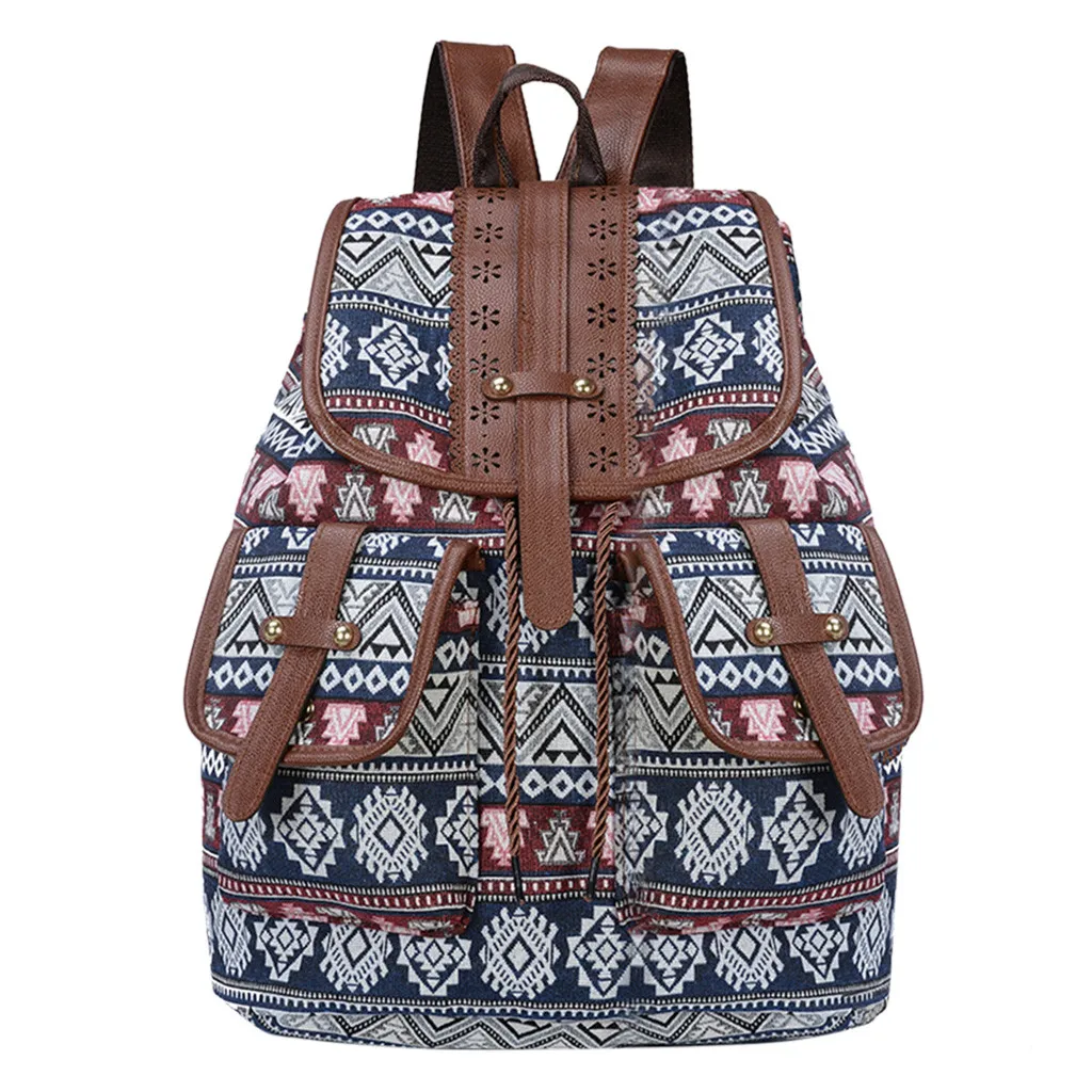 OCARDIAN женский рюкзак, школьная сумка для подростков, Женский богемный этнический рюкзак, Большой Вместительный рюкзак для путешествий, сумка на плечо - Цвет: B