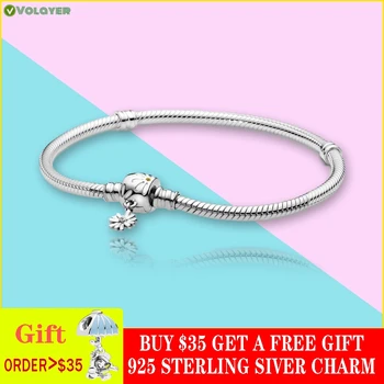 

2020 New Arrival 925 Sterling Silver Bracelet Snake Chain Bracelet with Flower Clasp Women DIY Jewelry Making Gift for Girls