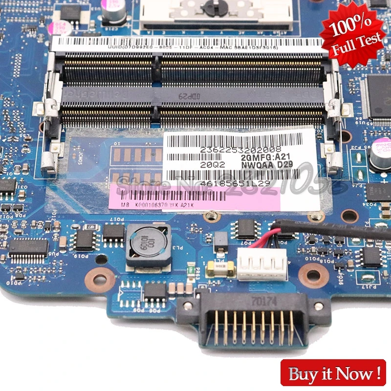 NOKOTION материнская плата для ноутбука TOSHIBA Satellite A660 A665 NWQAA K000104420 LA-6062P материнская плата HM55 DDR3 GT310M GPU