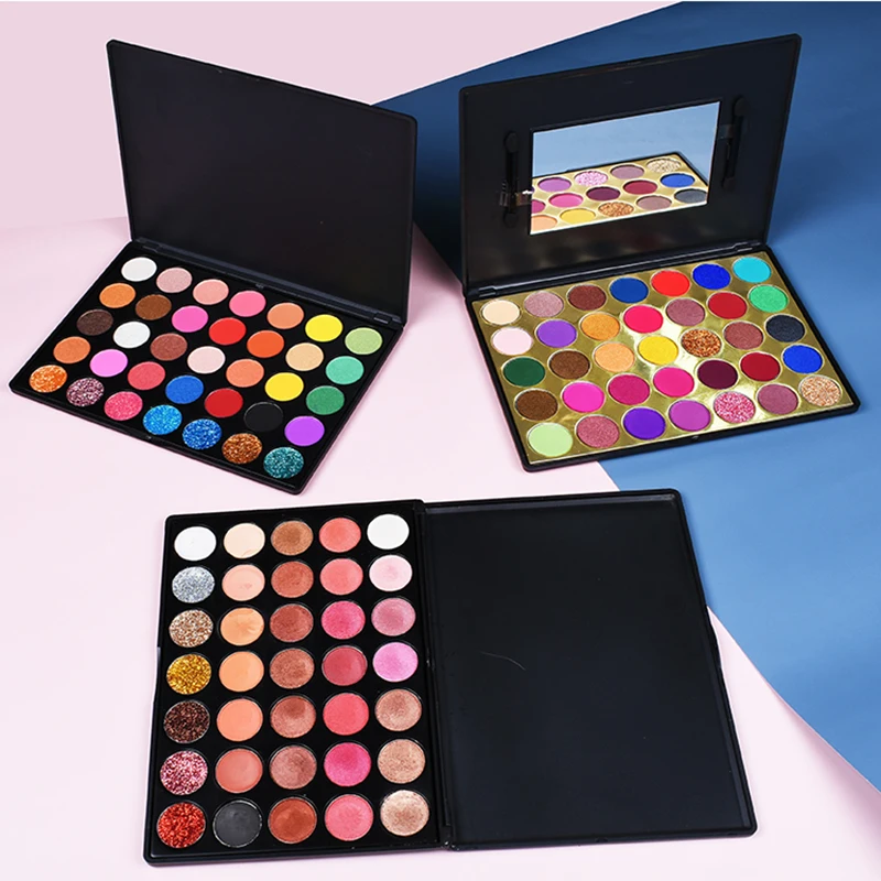 

High Quality Private Label Cosmetics Makeup 35 Color Eye Shadow Pigment Shimmer Matte Eyeshadow Palette Makeup Palette