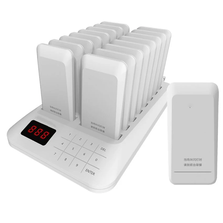 

Restaurant Call Coaster Pager Guest Waiting Pager Wireless Paging System with Charging Dock and 16 Coaster Guest Beepers
