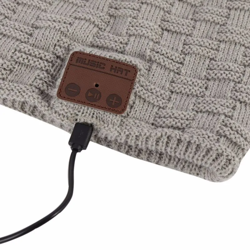 18 V3.0 Bluetooth наушники Смарт шапки зимняя теплая шерстяная шапочка шапка внутри мех беспроводная гарнитура с динамиком микрофон