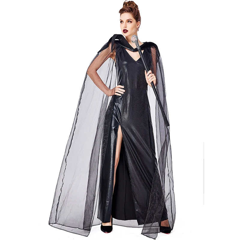 Новый костюм на Хэллоуин карнавал ночь мерцание черный сценическая вечеринка