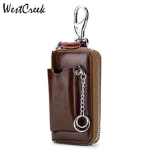 Кошелек для ключей из натуральной кожи, мужской держатель для ключей из воловьей кожи, чехол, сумка, органайзер для ключей, ключница, брелок, чехол, кошелек для мужчин