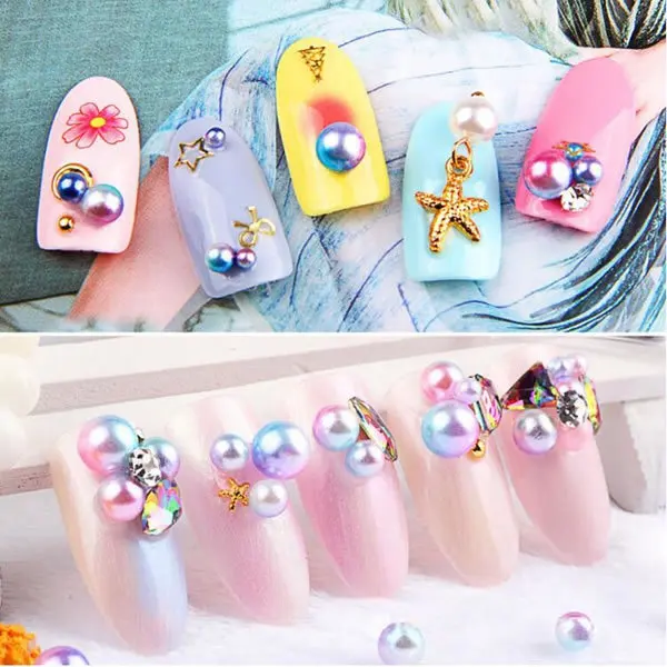 Украшение для ногтей, смешанный японский стиль, конфетный шар, стикер для ногтей, 12 цветов, поворотный стол-около 120 бусин эльфов